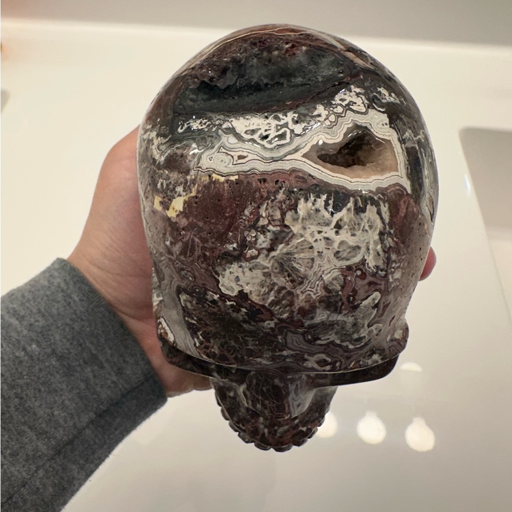 Crazy Lace Agate Skull - Picture 5 of 7